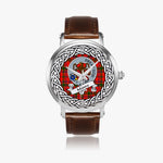Munro Scottish Clan Tartan Crest Badge Silver Automatic Watch Size 46mm