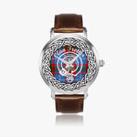 Scottish Trotter Clan Tartan Crest Badge Silver Automatic Watch Size 46mm