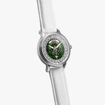 Orrock Scottish Clan Tartan Crest Badge Silver Automatic Watch Size 46mm