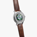 Dean Scottish Clan Tartan Crest Badge Silver Automatic Watch Size 46mm