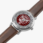Scottish Cunningham Clan Tartan Crest Badge Silver Automatic Watch Size 46mm