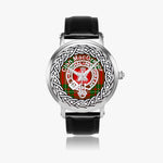 Scottish MacGregor Clan Tartan Crest Badge Silver Automatic Watch Size 46mm