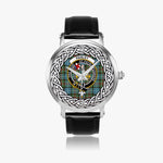 Paisley Scottish Clan Tartan Crest Badge Silver Automatic Watch Size 46mm