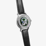 MacArthur Scottish Clan Tartan Crest Badge Silver Automatic Watch Size 46mm
