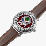 Hog Scottish Clan Tartan Crest Badge Silver Automatic Watch Size 46mm