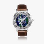 Moore Scottish Clan Tartan Crest Badge Silver Automatic Watch Size 46mm