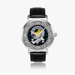 Campbell Scottish Clan Tartan Crest Badge Silver Automatic Watch Size 46mm