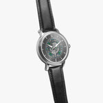 Clan MacDowall Crest & Tartan Knot Sterling Silver Unisex Automatic Watch (Silver) Size 46mm