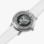 Scottish Fergusson Clan Tartan Crest Badge Silver Automatic Watch Size 46mm