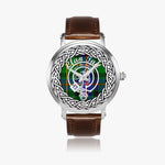 Tait Scottish Clan Tartan Crest Badge Silver Automatic Watch Size 46mm