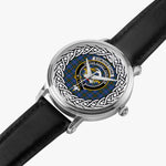 Edmonstone Scottish Clan Tartan Crest Badge Silver Automatic Watch Size 46mm