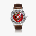 MacColl Scottish Clan Tartan Crest Badge Silver Automatic Watch Size 46mm
