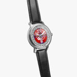 MacDougall Scottish Clan Tartan Crest Badge Old Silver Automatic Watch Size 46mm