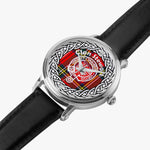 Stewart Scottish Clan Tartan Crest Badge Silver Automatic Watch Size 46mm