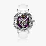 Scottish MacDonald Clan Tartan Crest Badge Silver Automatic Watch Size 46mm