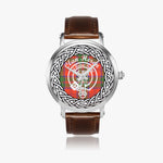 Scottish Heron Clan Tartan Crest Badge Silver Automatic Watch Size 46mm