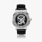 Clelland Scottish Clan Tartan Crest Badge Silver Automatic Watch Size 46mm