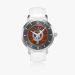 Clan Bruce Crest & Tartan Knot Sterling Silver Unisex Automatic Watch (Silver) Size 46mm
