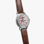 Menzies Scottish Clan Tartan Crest Badge Silver Automatic Watch Size 46mm