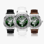 Scottish Graham Modern Clan Tartan Crest Badge Silver Automatic Watch Size 46mm