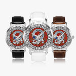 MacDougall Scottish Clan Tartan Crest Badge Silver Automatic Watch Size 46mm