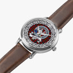 Sinclair Scottish Clan Tartan Crest Badge Silver Automatic Watch Size 46mm