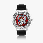 Matheson Scottish Clan Tartan Crest Badge Silver Automatic Watch Size 46mm