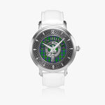 Clan Hunter Crest & Tartan Knot Sterling Silver Unisex Automatic Watch (Silver) Size 46mm