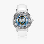 Roberton Scottish Clan Tartan Crest Badge Silver Automatic Watch Size 46mm
