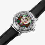 McCulloch Scottish Clan Tartan Badge Silver Automatic Watch Size 46mm