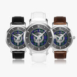 Clan Baird Crest & Tartan Knot Sterling Silver Unisex Automatic Watch (Silver) Size 46mm