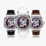 Trotter Scottish Clan Tartan Crest Badge Silver Automatic Watch Size 46mm