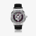 MacDonald Scottish Clan Tartan Crest Badge Silver Automatic Watch Size 46mm