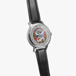 Drummond Scottish Clan Tartan Crest Badge Silver Automatic Watch Size 46mm
