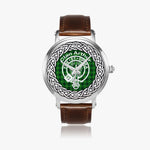 Scottish Arthur Clan Tartan Crest Badge Silver Automatic Watch Size 46mm