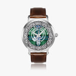 Scottish Armstrong Clan Tartan Crest Badge Silver Automatic Watch Size 46mm