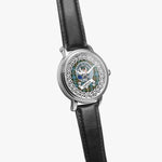 Cathcart Scottish Clan Tartan Crest Badge Silver Automatic Watch Size 46mm