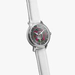 Clan Crawford Crest & Tartan Knot Sterling Silver Unisex Automatic Watch (Silver) Size 46mm