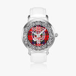 Robinson Scottish Clan Tartan Crest Badge Silver Automatic Watch Size 46mm