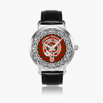 Scottish Dewar Clan Tartan Crest Badge Silver Automatic Watch Size 46mm