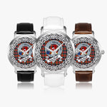 MacDuff Scottish Clan Tartan Crest Badge Silver Automatic Watch Size 46mm