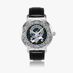 Gunn Scottish Clan Tartan Crest Badge Silver Automatic Watch Size 46mm