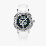 Scottish Gunn Clan Tartan Crest Badge Silver Automatic Watch Size 46mm