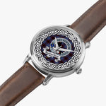 Rutherford Scottish Clan Tartan Crest Badge Silver Automatic Watch Size 46mm