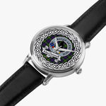 Macdonnell Of Glengarry Scottish Clan Tartan Crest Badge Silver Automatic Watch Size 46mm
