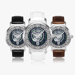 Scottish Graham Clan Tartan Crest Badge Silver Automatic Watch Size 46mm