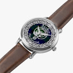 Fisher Scottish Clan Tartan Crest Badge Silver Automatic Watch Size 46mm