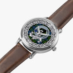 Newlands Scottish Clan Tartan Crest Badge Silver Automatic Watch Size 46mm