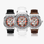 Stewart (Stuart) of Bute Clan Tartan Crest Badge Silver Automatic Watch Size 46mm