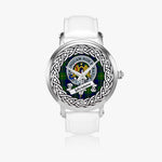 Johnstone Scottish Clan Tartan Crest Badge Silver Automatic Watch Size 46mm